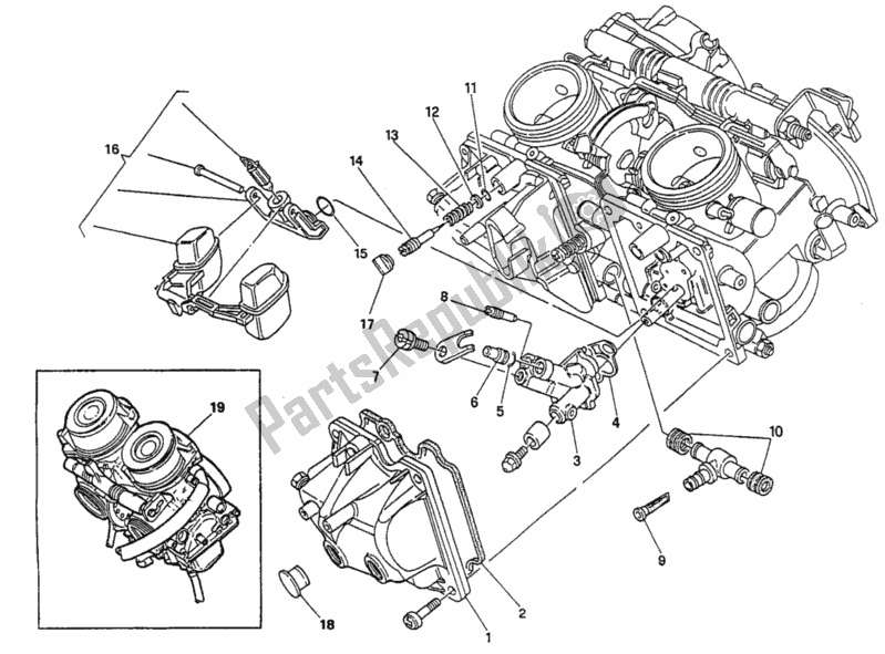 All parts for the Carburetor of the Ducati Supersport 750 SS 1997